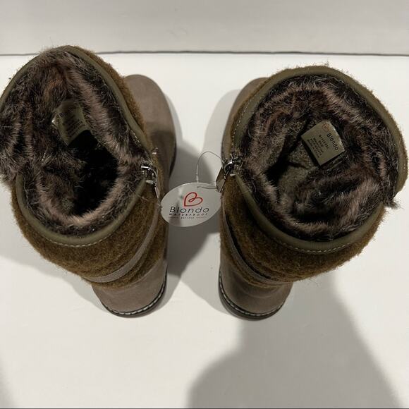 Blondo Women's Ankle Zip Vicky Leather Weatherproof Boot Buckle Dark Taupe 9.5 - Picture 7 of 14